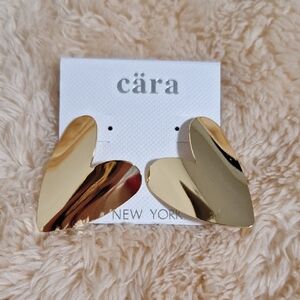 Cara Gold Heart Earrings